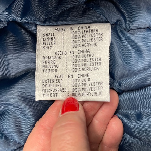 GIII & Carl Banks NFL FedEx Suede Leather Bomber‎ Jacket Mens Large Blue Black - Picture 12 of 13